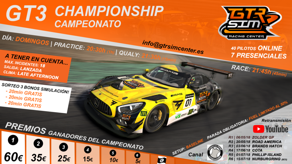 CAMPEONATO #GT3 GTR SIMRACING CENTER